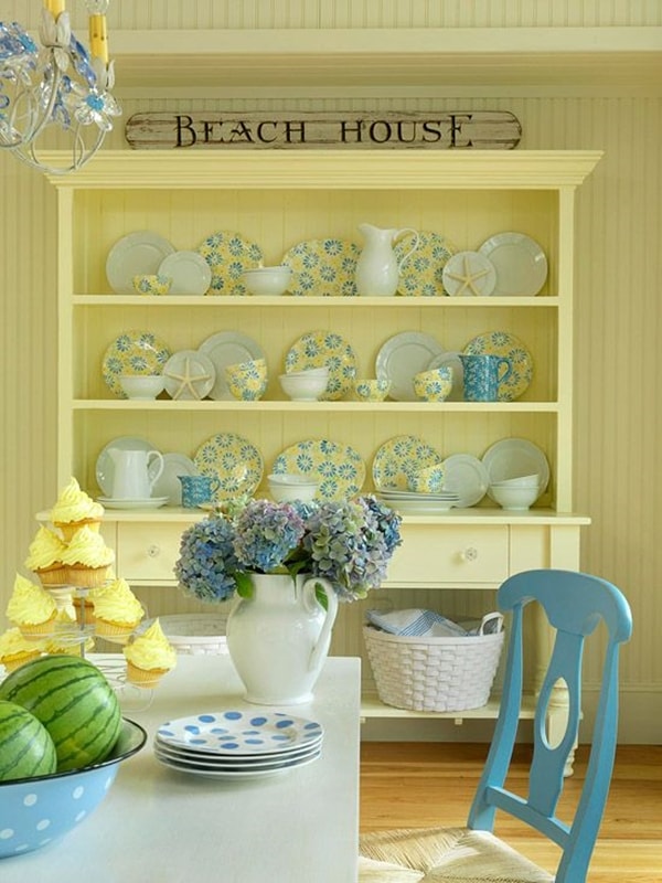 Mueble en azul pastel estilo cottage