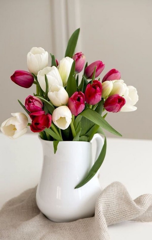 Decoración con tulipanes