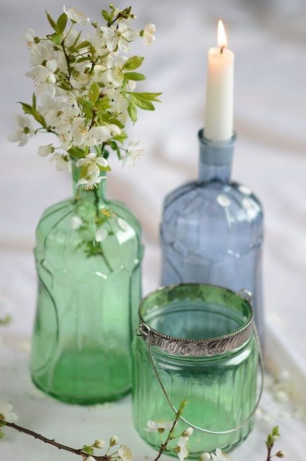 Botellas de vidrio de colores