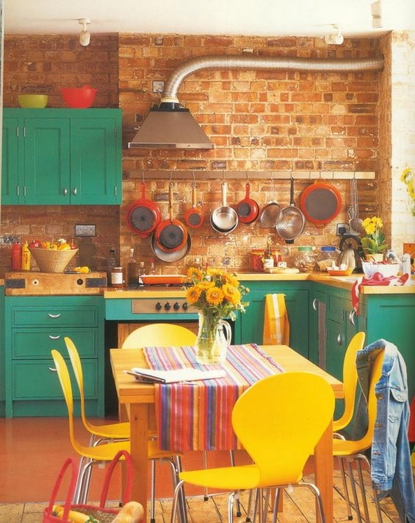 Muebles de cocina con mucho color