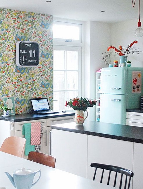 Papel pintado en la cocina
