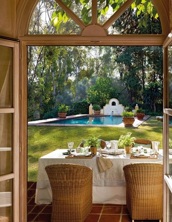 Muebles de mimbre para exteriores