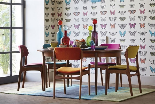 Papel pintado con mariposas