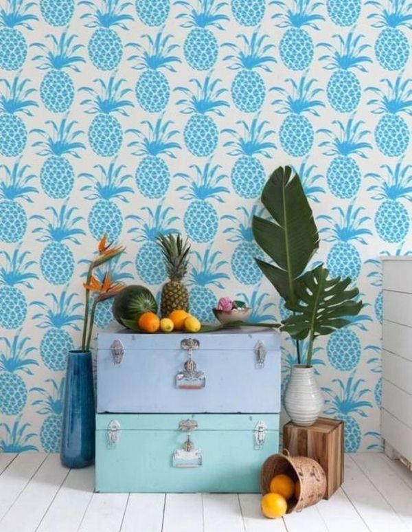 Piñas azules para la pared