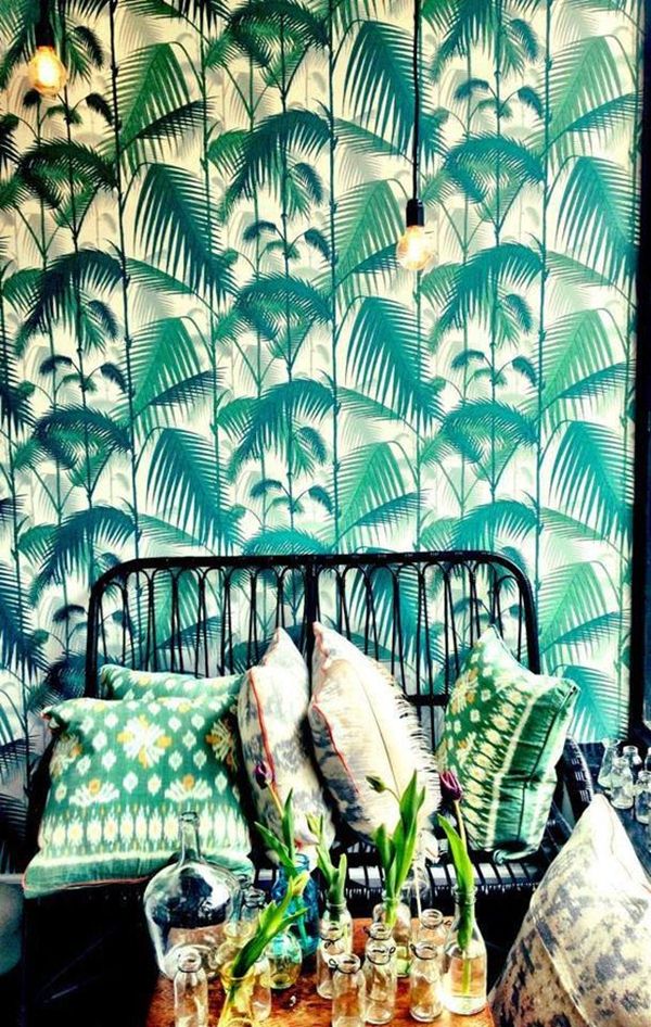 Papel pintado con palmeras