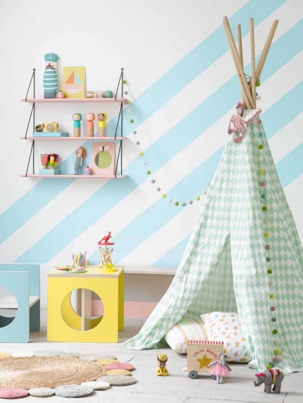 Dormitorio infantil en tonos pastel