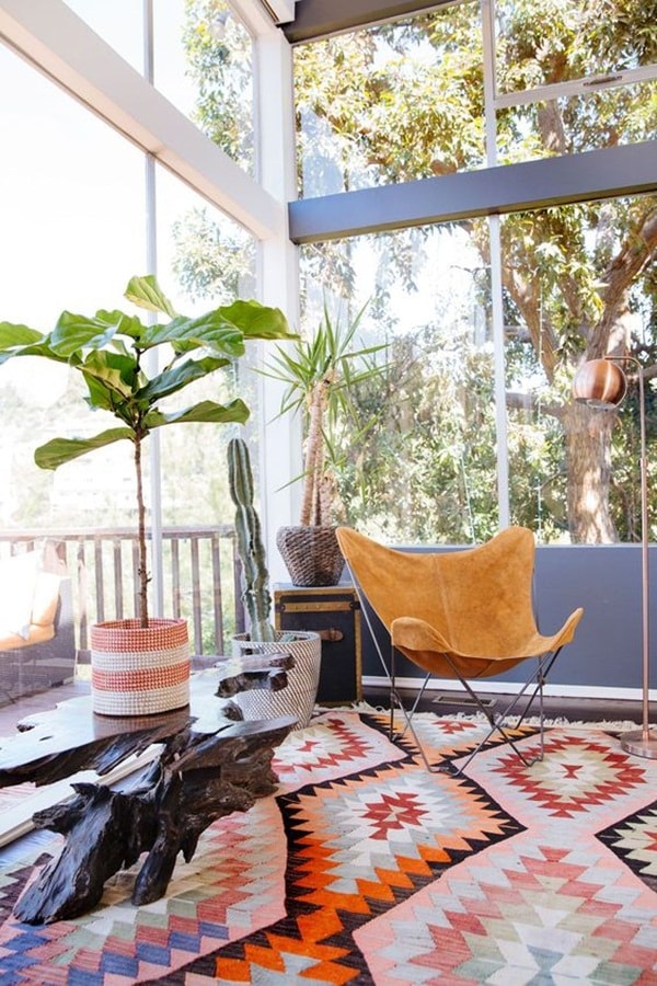 Cuero en salón con estilo californiano