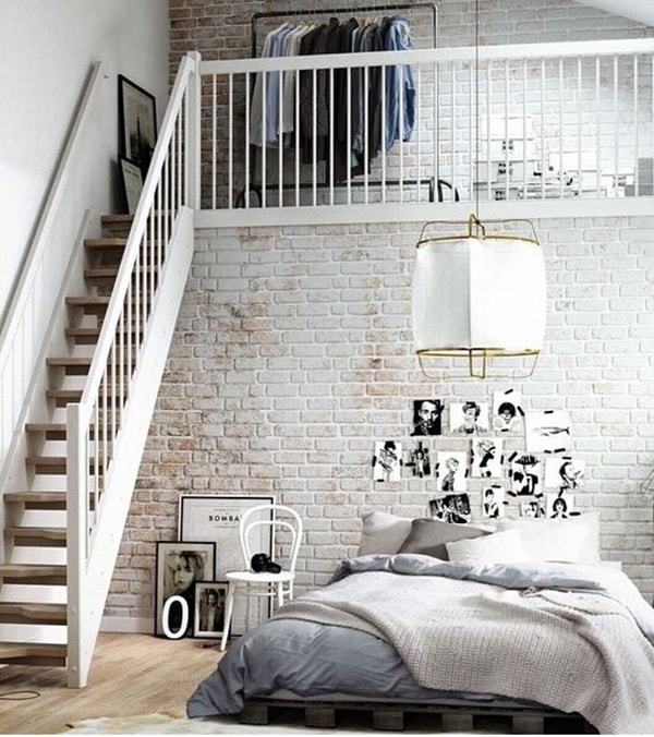 Vestidor en dormitorio a doble altura