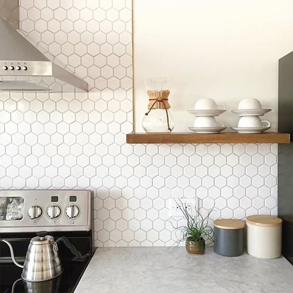 Revestimiento exagonal para cocinas