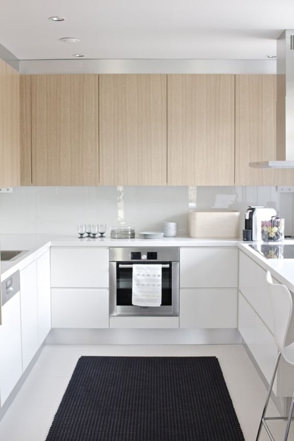 Mueble de madera en la cocina