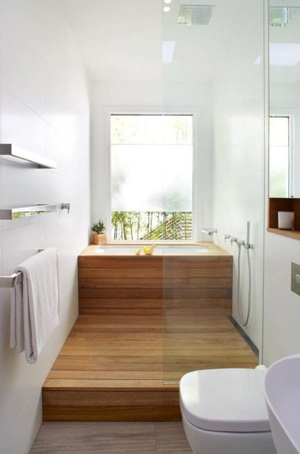 Bañera y deck de madera