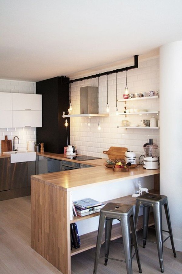 Barra de cocina estilo península