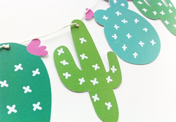 Cactus de papel para adornar fiestas