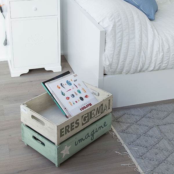 Almacenaje infantil con caja de madera