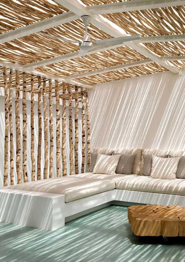 Pérgola con cañas
