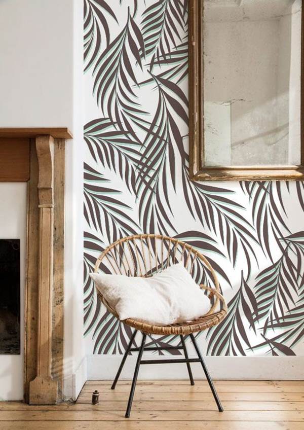 Papel pintado en una pared