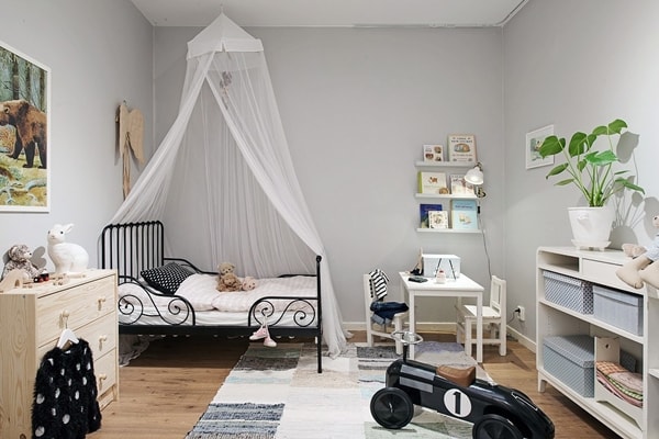 Dormitorio infantil unisex con estilo nórdico