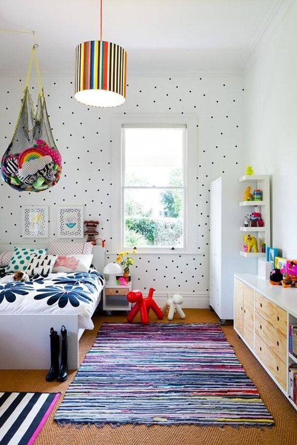 Pared infantil con lunares