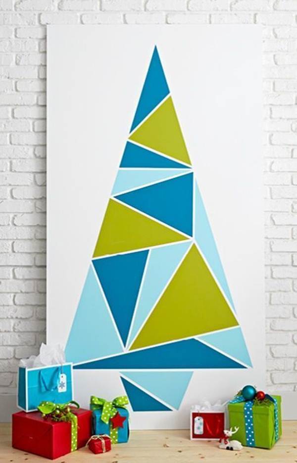 Árbol de Navidad con triángulos de papel