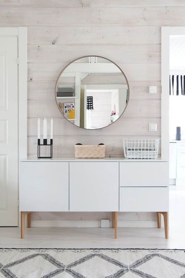 Decoración en blanco y madera
