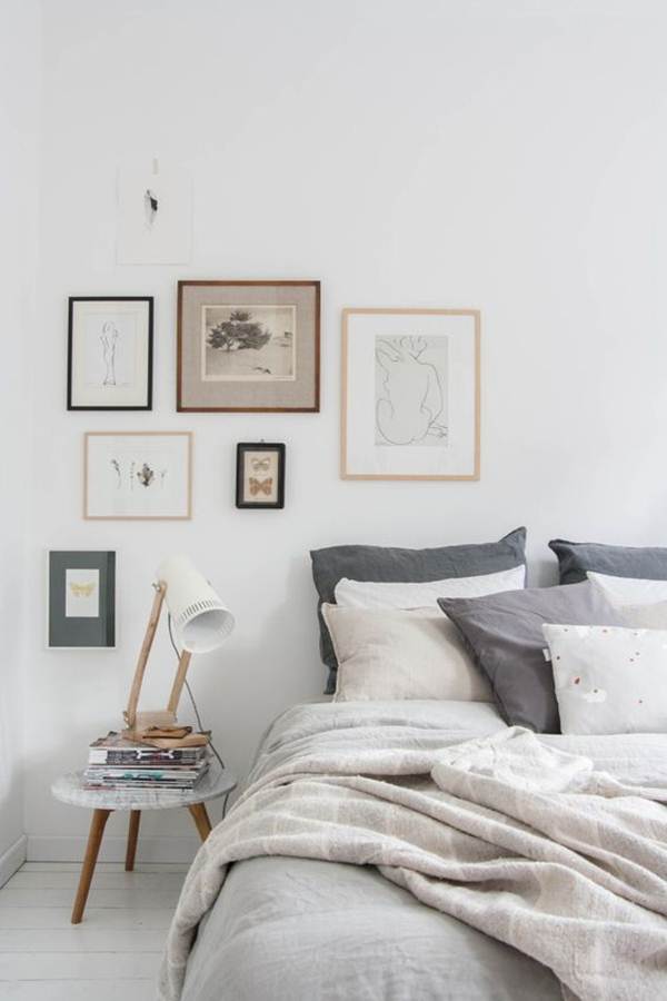 Dormitorio blanco con detalles en madera