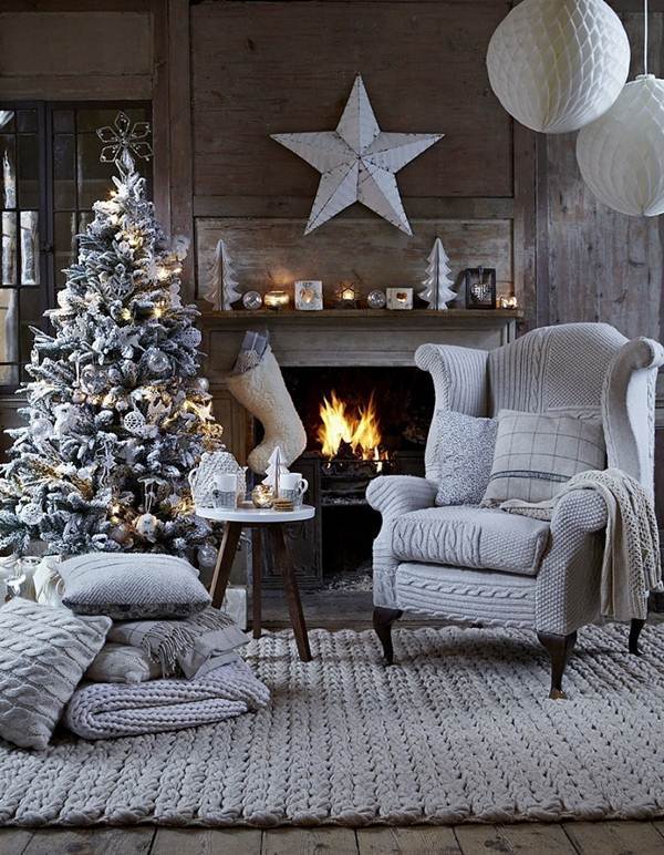 Decoración navideña en color plata