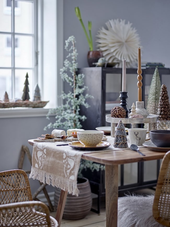 Mesa de Navidad estilo nórdico