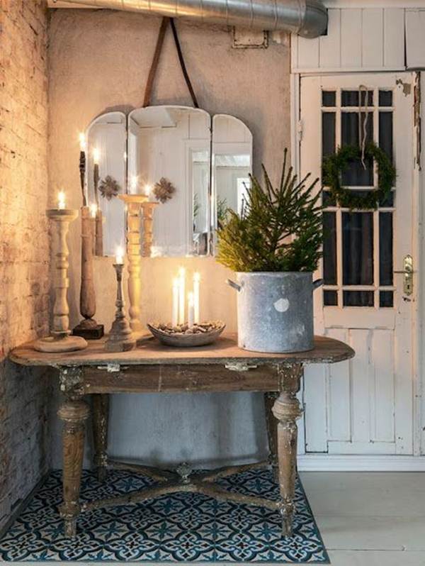 Decoración navideña con velas