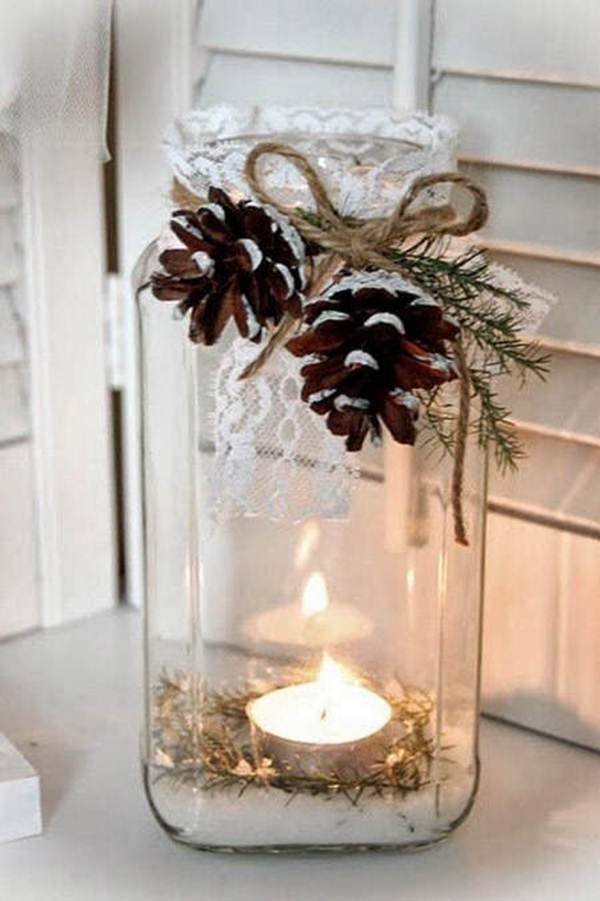 Portavela navideño casero