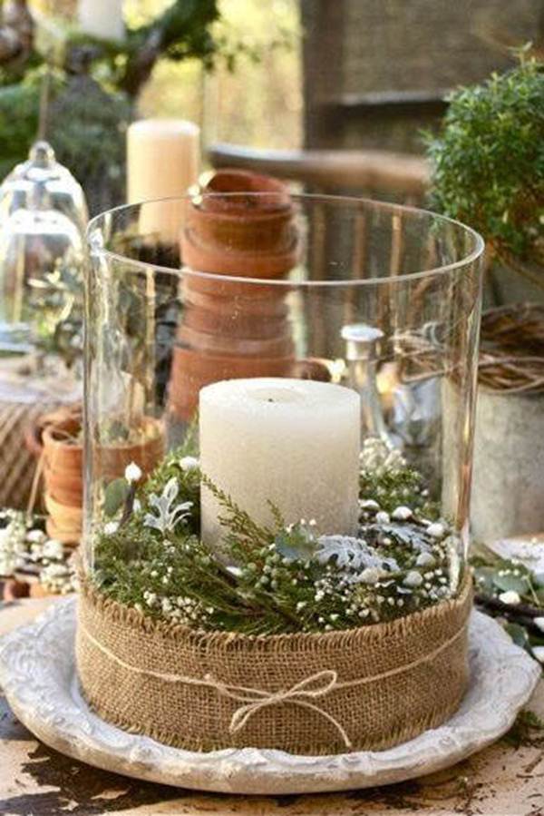 Portavela navideño casero