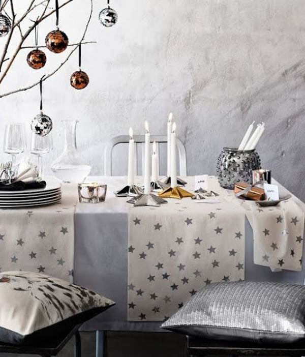 Dorado y plata para la mesa de fin de año