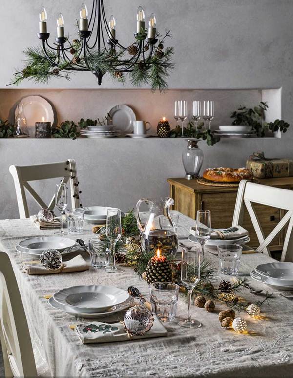 Mesa para Navidad con estilo rústico