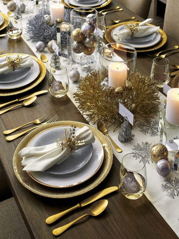 Dorado para decorar la mesa navideña
