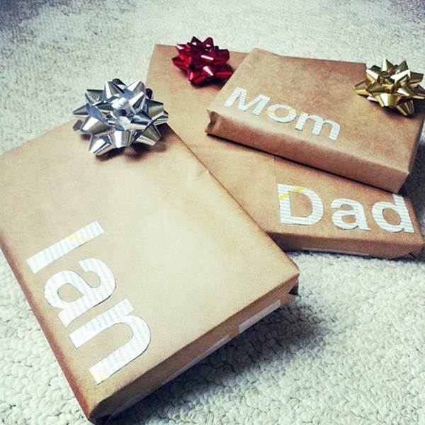 Regalos con el nombre con letras recortadas