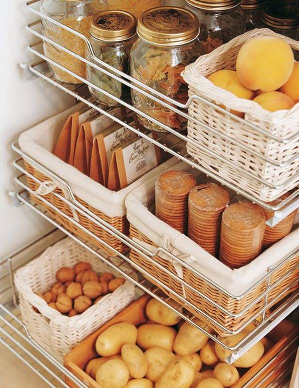 Cestas para almacenar cosas en la cocina