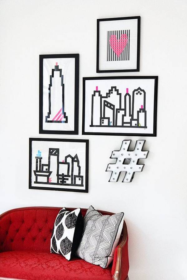 Cuadros hechos con cintas Washi Tape