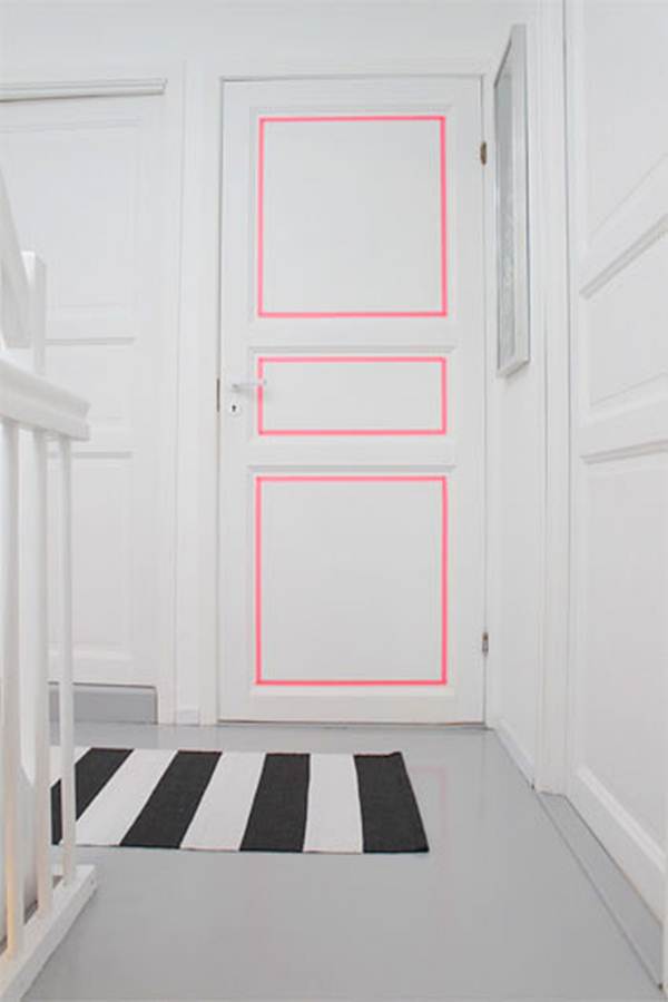 Cinta Washi Tape para decorar la puerta de ingreso