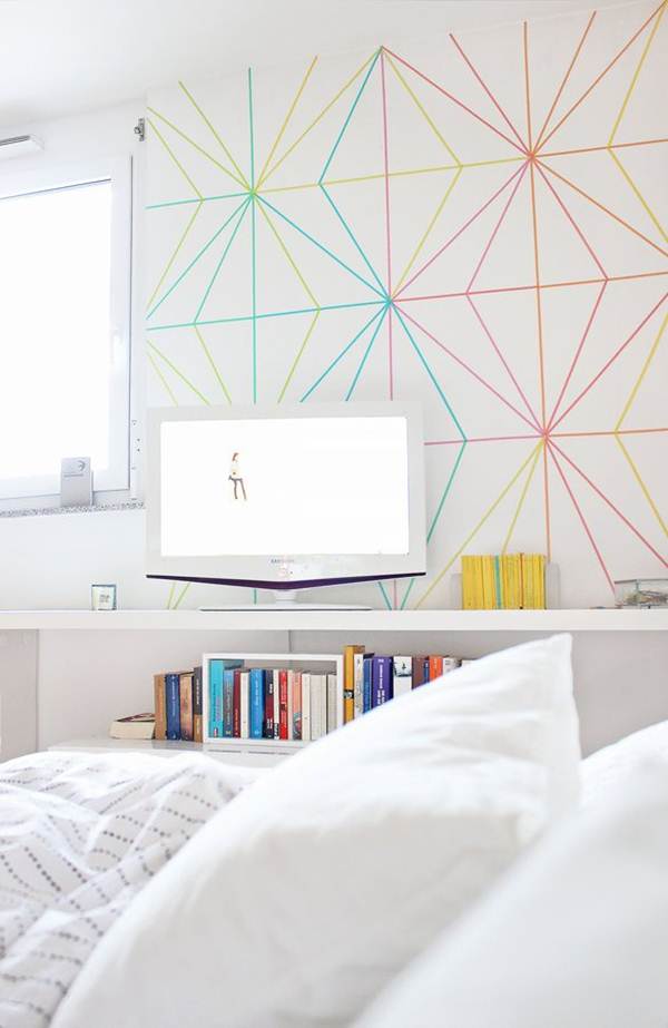 Cintas Washi en colores neón para decorar las paredes
