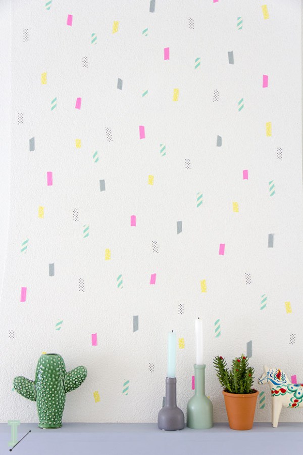 Pared decorada con Washi Tape