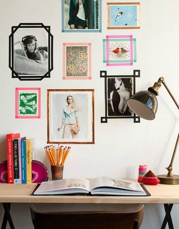 Decoración con fotos y cintas Washi