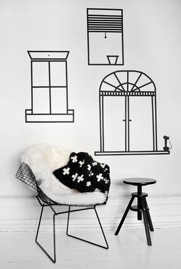 Pared decorada con Washi Tape