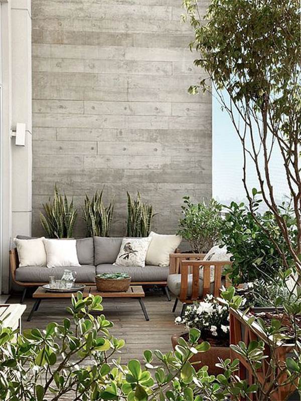 Juego de living en terraza