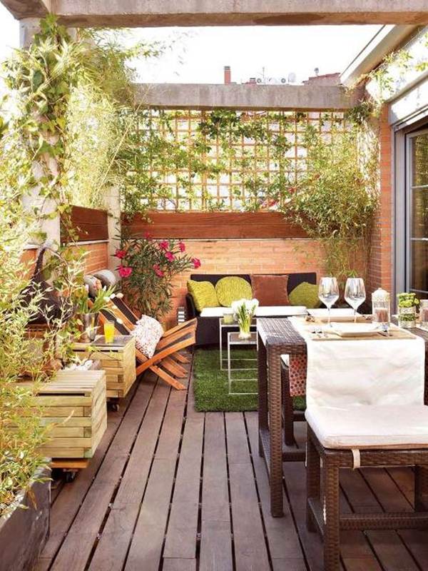 Terraza con muchas plantas