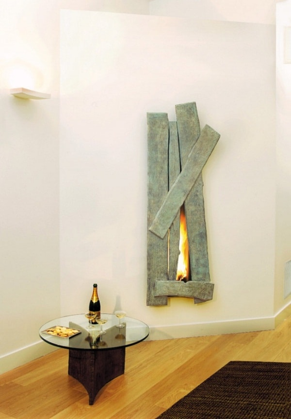 Original chimenea metida en la pared