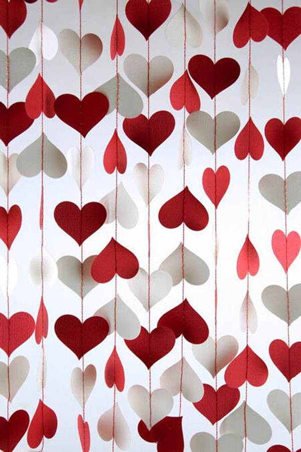 Guirnaldas de papel para San Valentín