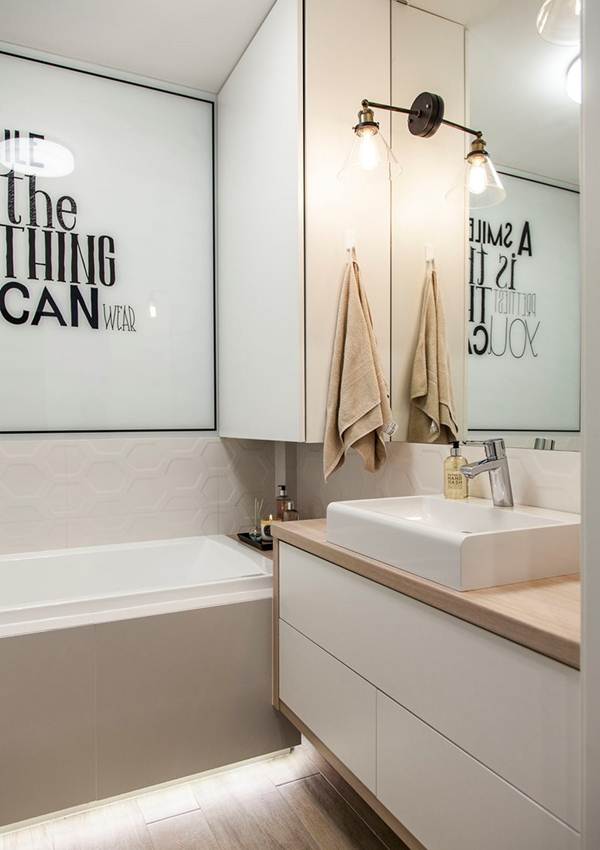 Poster con frase para decorar el baño
