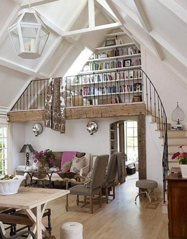 Biblioteca en altillo