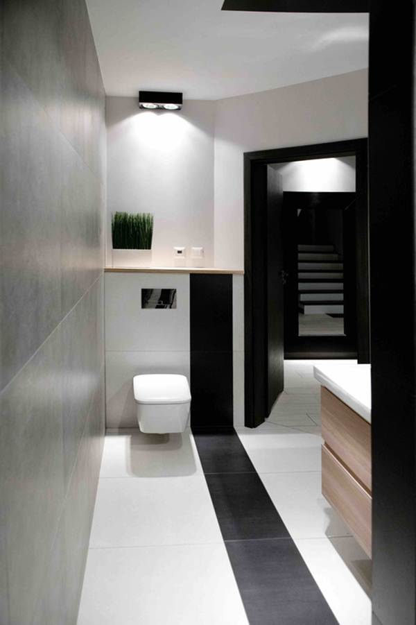 Baño en blanco y negro