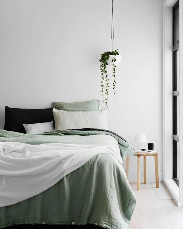 Verde y blanco para un dormitorio soft