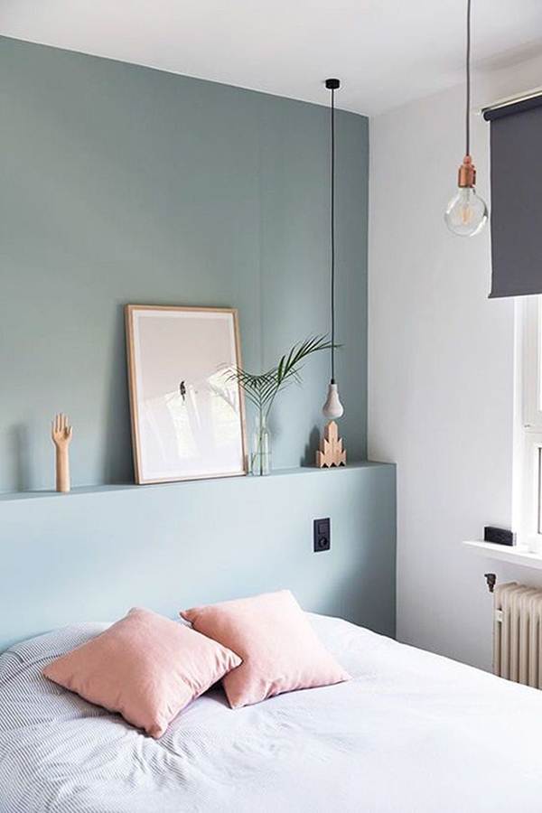 Dormitorio soft con azules y rosa